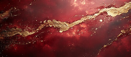 Glossy crimson surface with faint golden accents adding a dramatic flair.