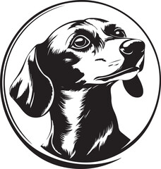 Dachshund Dog Circle Vector Illustration Graphic