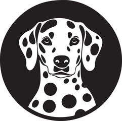 Dalmatian Dog Circle Emblem Vector Illustration Graphic