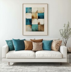 Modern Abstract Art Decorated Living Room
