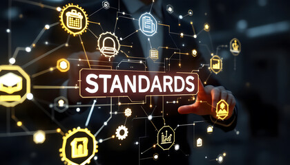 Business Standards and Compliance Technology, Quality Control and Regulatory Standards Concept, Meeting Standards