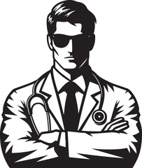 Doctor Superhero Stylized Vector Illustration Graphic