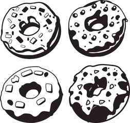 Donut Stylized Set Vector Illustration Graphic