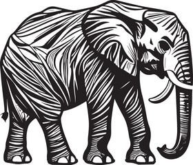 Elephant Line Art Side Profile Stylized Vector Illustration Graphic