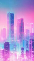 Fototapeta premium Neon Cityscape Illustration