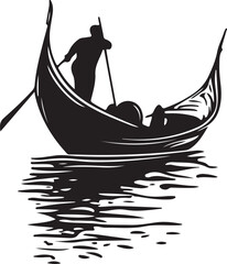 European Gondola Silhouette Vector Illustration Graphic © PapaGray