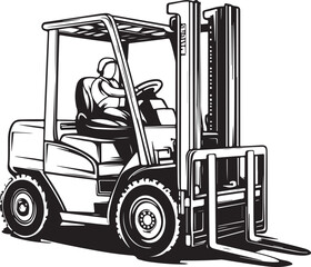 Forklift Stylized Silhouette Vector Illustration Graphic