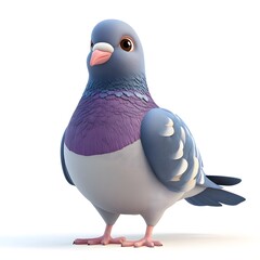Cute 3D Pigeon Character
