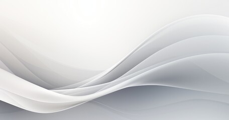 Abstract waves in soft gray and white tones create a serene and modern background.