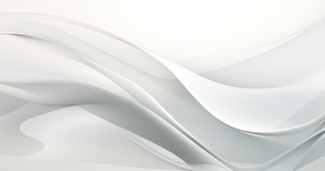 A smooth, flowing abstract design in shades of white and gray, evoking calm and elegance.