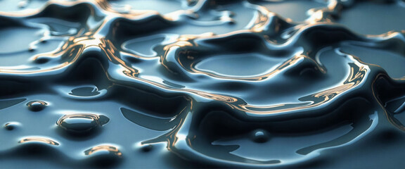 The image is of a body of water with ripples and waves. The water appears to be a deep blue color, and it looks like it is reflecting light
