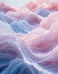 Obraz premium Abstract Pastel Waves of Flowing Fabric