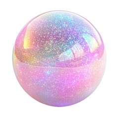 Obraz premium [Transparent Background PNG]Sparkling iridescent sphere illustration