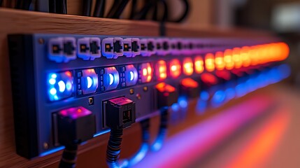 Illuminated Control Panel With Multiple Colored Lights