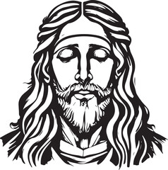 Jesus Stencil Stylized Vector Illustration Graphic
