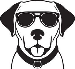 Labrador Dog with Sunglasses Vector Illustration Graphic