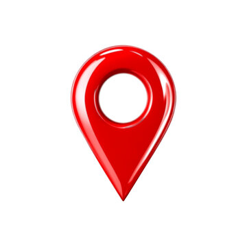 red map pointer location icon with isolated on white background 