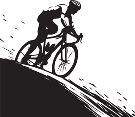 Obraz premium Mountain Bike Rider Silhouette Vector Illustration Graphic