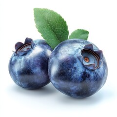 Obraz premium Fresh blueberries with drops of water isolated on white background.