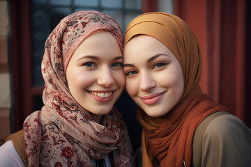 Charming spring atmosphere of holy Easter paschal holidays sunday people visiting church Generative AI