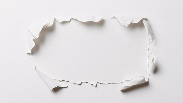 A white paper with a hole in it