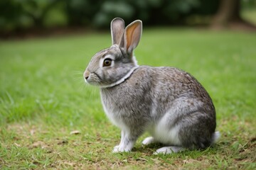 Fototapeta premium there is a rabbit that is sitting in the grass