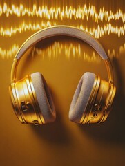 Fototapeta premium Headphones on table