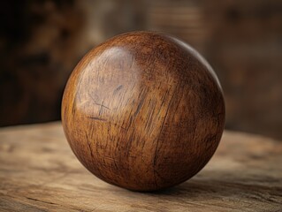 Wooden Ball on Wooden Table