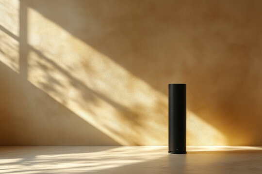 Black speaker stands against a white wall, addressing a diverse audience in a modern conference room.