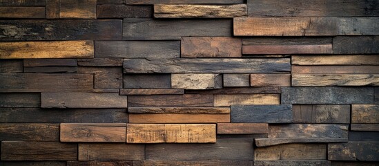 Obraz premium Rustic wooden plank wall texture with rich brown tones perfect for interior design and photography backdrops or creative projects.