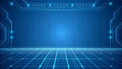 Modern blue tech interface background 