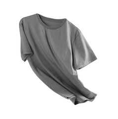 One stylish t-shirt in air on white background