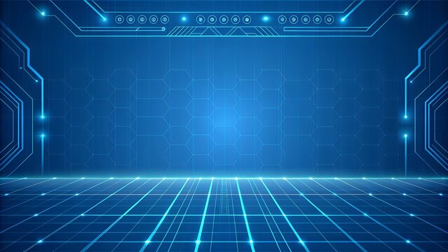 Modern blue tech interface background 