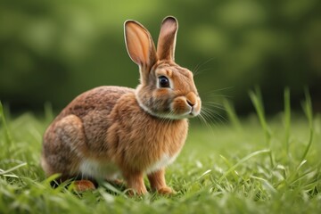 Fototapeta premium there is a rabbit that is sitting in the grass