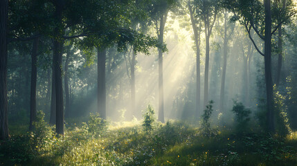 Obraz premium A serene forest landscape