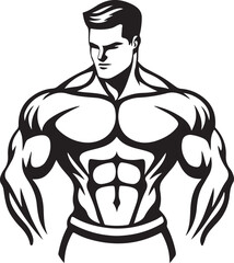 Simple Bodybuilder Stylized Vector Illustration Graphic