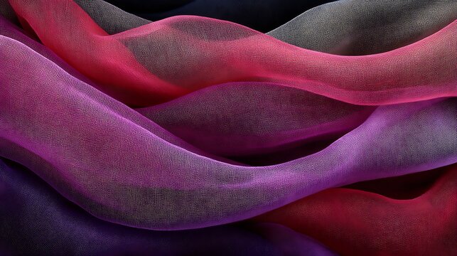 Colorful sheer fabric waves. - Powered by Adobe