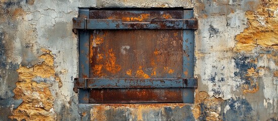 Weathered metal door set in a crumbling stone wall showcasing history and architectural character with rustic charm.