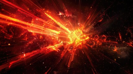 Fototapeta premium A vibrant explosion of light and color, representing cosmic energy and dynamic movement.