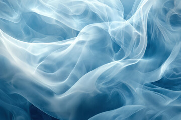 Obraz premium Blue smoke swirls dance against a dark background, creating an ethereal and mystical atmosphere.
