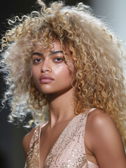 Fototapeta premium Portrait of a woman at catwalk