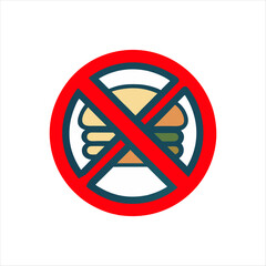No eating vector sign food