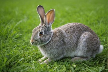 Fototapeta premium there is a rabbit that is sitting in the grass