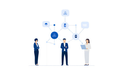 Digital workflows and management in modern enterprises, showcasing the integration of advanced technologies and digital solutions to streamline business operations, enhance productivity, and improve d