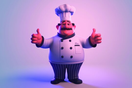 A cheerful cartoon chef gives two thumbs up, expressing culinary approval and satisfaction.