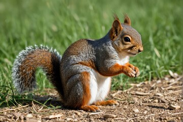 Naklejka premium there is a squirrel that is standing on its hind legs