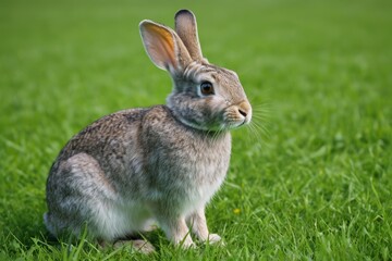 Fototapeta premium there is a rabbit that is sitting in the grass