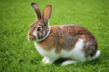 Fototapeta premium there is a rabbit that is sitting in the grass