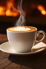 Freshly Brewed, Steaming Hot Coffee in Eco-friendly DL-sized Cup: An Attractive Representation of a Coffee Lover's Delight