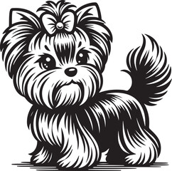 Yorkshire Terrier Dog Stylized Vector Illustration Graphic